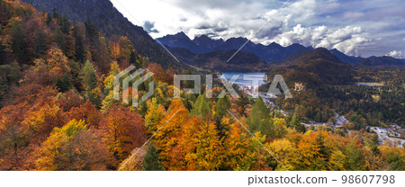 Hohenschwangau Castle View from Neuschwanstein Castle, Fussen, Germany 98607798
