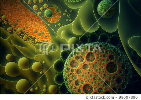 abstract biological close-up full-frame macro background, neural network generated art 98607890