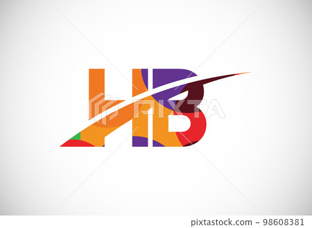 Hb logo monogram emblem style with crown shape Vector Image