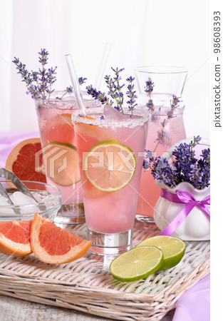 Refreshing cocktail lavender paloma Refreshing cocktail lavender paloma 98608393