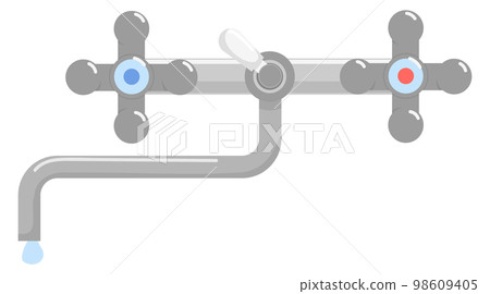 Cold and hot water tap. Cartoon valve icon 98609405