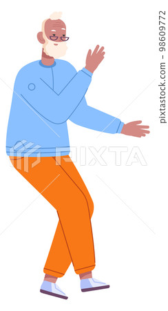 Dancing senior person. Old man enjoying. Retiree lifestyle Dancing senior person. Old man enjoying. Retiree lifestyle 98609772