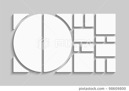 Template collage of fourteen frames, images, photo Template collage of fourteen frames, images, photo 98609800