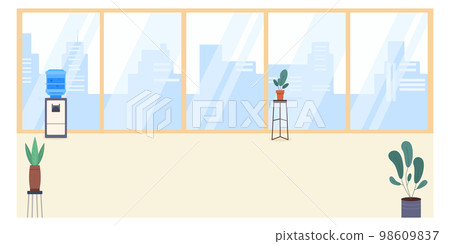 Empty office interior. Work background. Cartoon scene Empty office interior. Work background. Cartoon scene 98609837