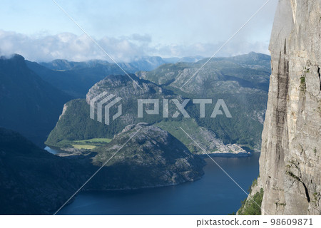 Summer landscape with a mountain view, Norway Summer landscape with a mountain view, Norway 98609871