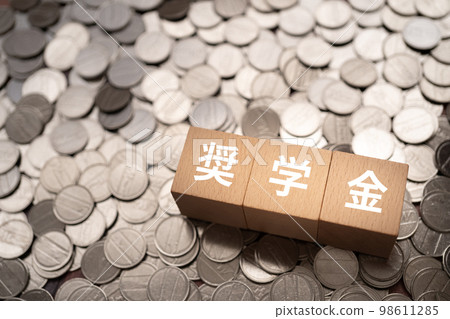 Blocks and coins written scholarship Blocks and coins written scholarship 98611285