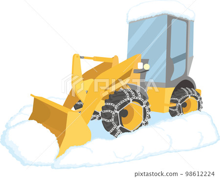 Snow plow_small wheel loader_with snow 98612224