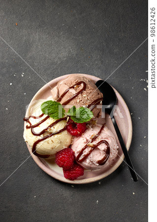 various ice cream balls 98612426