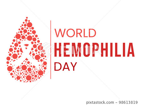 World Hemophilia Day on April 17 Illustration with Red Bleeding Blood for Web Banner or Landing Page in Flat Cartoon Hand Drawn Templates 98613819