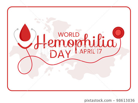 World Hemophilia Day on April 17 Illustration with Red Bleeding Blood for Web Banner or Landing Page in Flat Cartoon Hand Drawn Templates 98613836