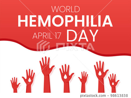 World Hemophilia Day on April 17 Illustration with Red Bleeding Blood for Web Banner or Landing Page in Flat Cartoon Hand Drawn Templates 98613838