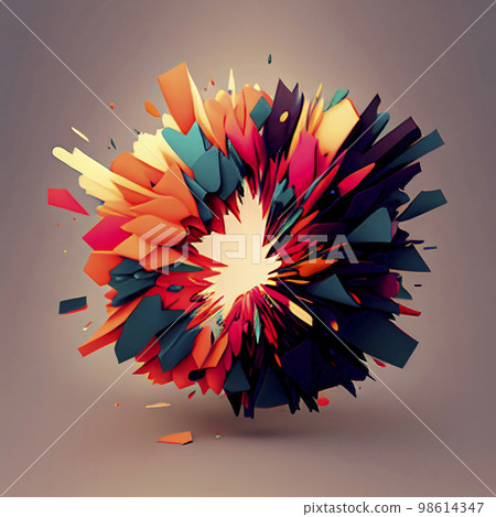 Explosion of color with fanfare "AI-generated images" 98614347