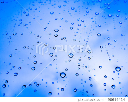 close-up of raindrops on window 98614414