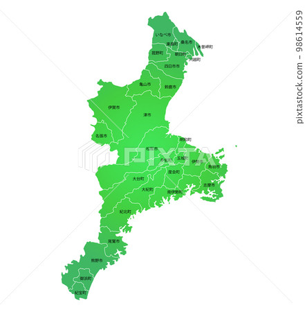 Mie prefecture and municipalities map 98614559