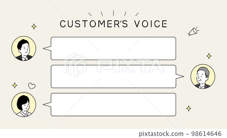 Customer feedback template design 1, illustration of speech bubble and person, vector 98614646