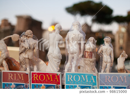 Naked sculptures are sold as souvenirs in Rome, Italy. Naked sculptures are sold as souvenirs in Rome, Italy. 98615000
