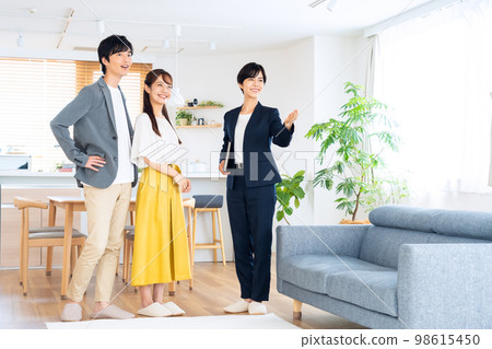Husband and wife couple family real estate living room sales Husband and wife couple family real estate living room sales 98615450