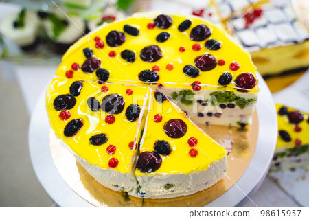 delicious sweet dessert, cake, candy bar on celebration 98615957