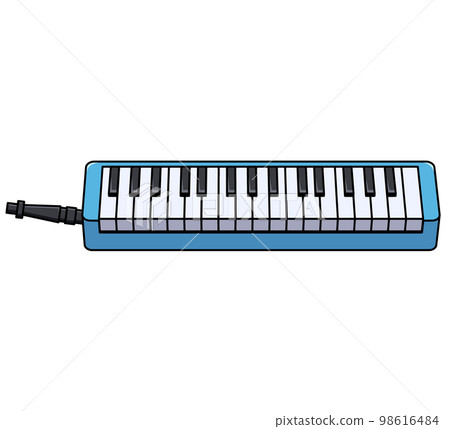 Keyboard harmonica diagonal illustration with mouthpiece Keyboard harmonica diagonal illustration with mouthpiece 98616484