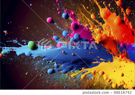 Paint splash 3DCG "AI-generated image" 98616742