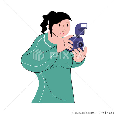 hobby character take a photo vector illustration hobby character take a photo vector illustration 98617334