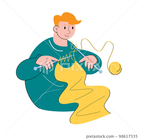 character people knitting vector illustration 98617335