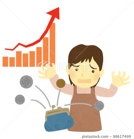 女人因物價飆升而舉起雙手 女人因物價飆升而舉起雙手 98617499