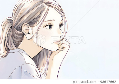 Illustration of a beautiful older sister Watercolor style "AI-generated image" 98617662