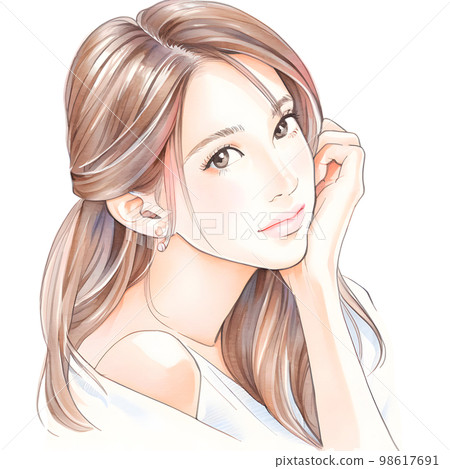 Illustration of a beautiful older sister Watercolor style "AI-generated image" 98617691