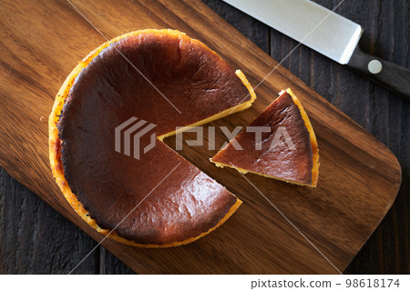 cut basque cheesecake cut basque cheesecake 98618174