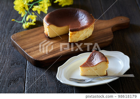 cut basque cheesecake cut basque cheesecake 98618179
