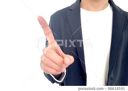 Man pointing and introducing Man pointing and introducing 98618591