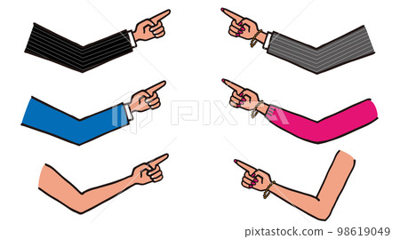 身體部位指手插圖集素材 98619049