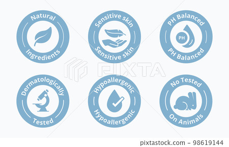 Cosmetic certification label. Special features symbol. Cosmetic product unique selling point badge vector illustration. Perfect sign design for shop and sale banners. 98619144