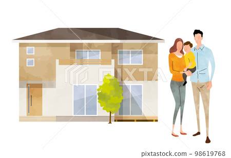 Vector illustration material: house and family, residence 98619768