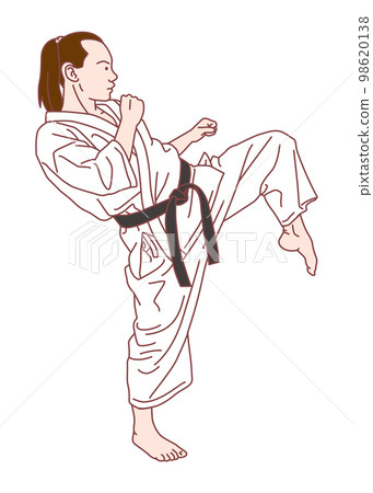 女性空手道選手踢 98620138