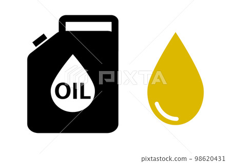 Kerosene plastic tank and kerosene water drop icon. vector. 98620431