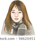 一個女人與圍巾 98620451