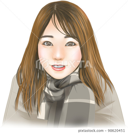 一個女人與圍巾 98620451