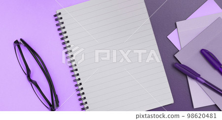 Image with school supplies, colored stickers, notebooks. Pens, pencils, rullers, calculator, keyboard. Assortment office items. Important information written on paper. Image with school supplies, colored stickers, notebooks. Pens, pencils, rullers, calculator, keyboard. Assortment office items. Important information written on paper. 98620481