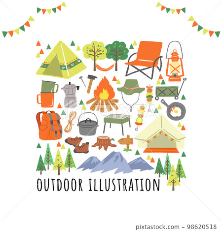 戶外休閒插畫集 98620518