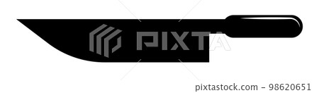 刀剪影圖標。炊具。向量。 98620651