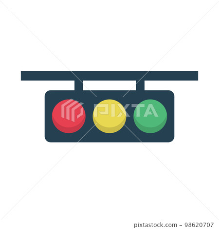 Traffic light icon in flat design. Traffic safety equipment. vector. 98620707