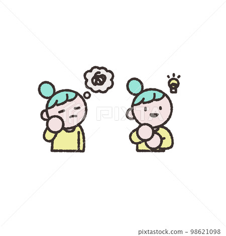 The person who came up with the idea after worrying Illustration material 98621098