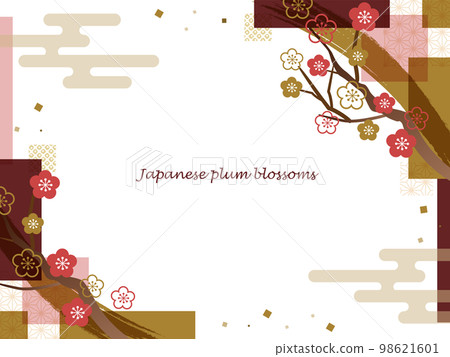 Japanese material _ plum frame 02 Japanese material _ plum frame 02 98621601