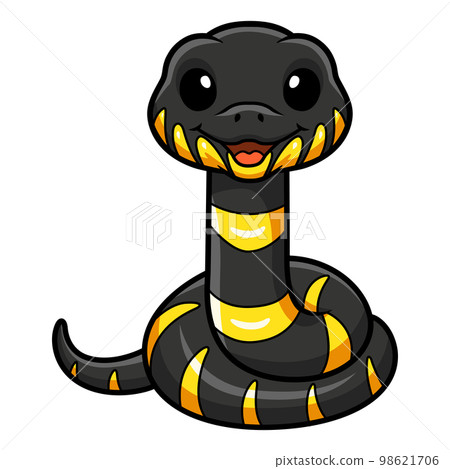 Cute happy mangrove snake cartoon Cute happy mangrove snake cartoon 98621706