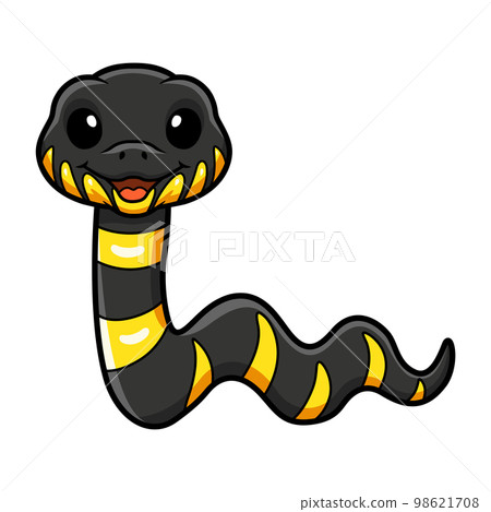 Cute happy mangrove snake cartoon Cute happy mangrove snake cartoon 98621708