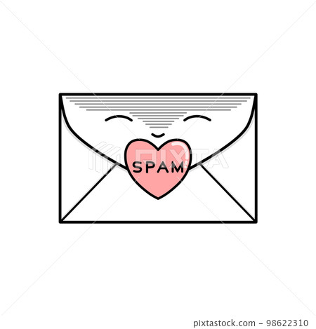 Spam mail with a fake smile pretending to be a love letter (SPAM, letter, envelope, heart, image) Spam mail with a fake smile pretending to be a love letter (SPAM, letter, envelope, heart, image) 98622310