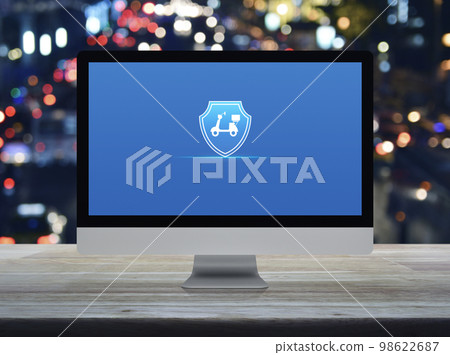 Business motorcycle insurance online concept Business motorcycle insurance online concept 98622687