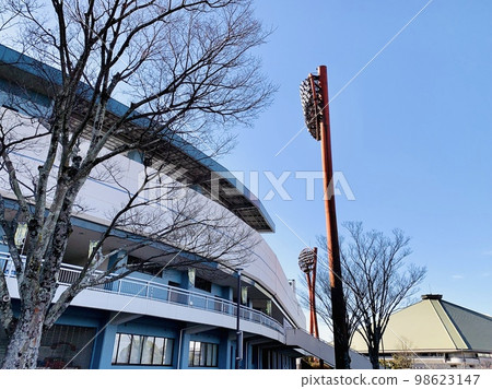 岡崎市立棒球場（岡崎紅鑽體育場）在藍天中閃耀<岡崎中央綜合公園/愛知縣岡崎市> 98623147